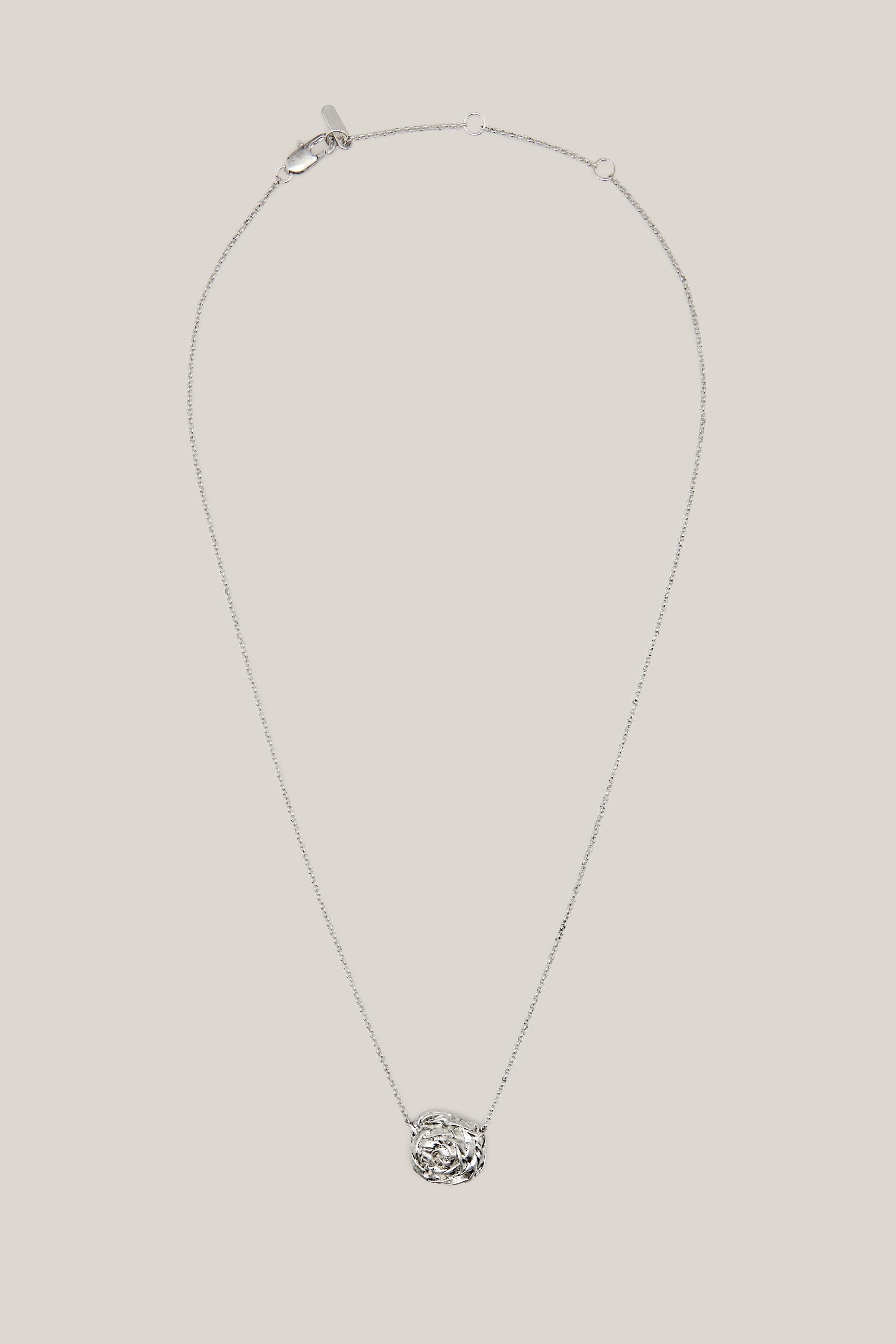 Necklace with textured round basket piece - LIMITED EDITION